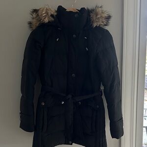 Lands' End Black Puffer coat
